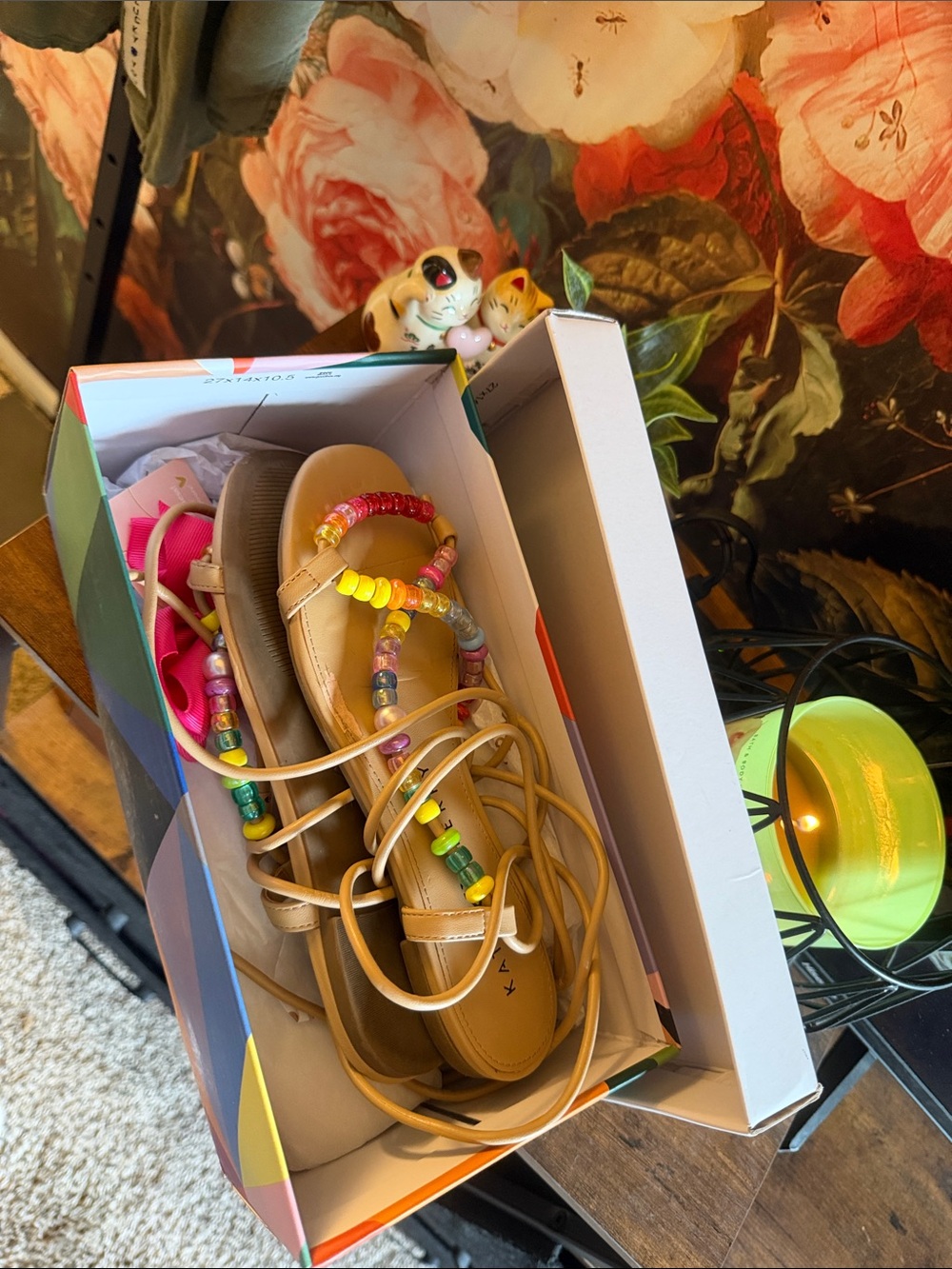 KATY PERRY COLLECTIONS “The Halie” rainbow-beaded gladiator sandals